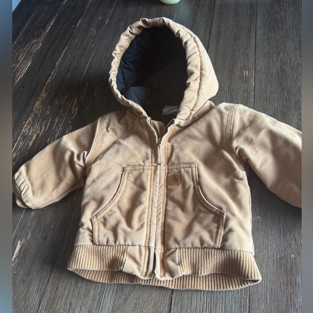 Carhartt Kids Tan Hooded Work Jacket